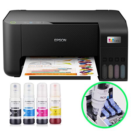 Epson Ecotank L3210 Fotokopi + Tarayıcı Renkli Çok Fonksiyonlu Tanklı Yazıcı