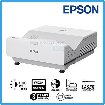 Epson EB-760W 4100 ANSI lümen 5 Miyon Kontrast Ultra Kısa Mesafe Kablosuz Lazer Projeksiyon Cihazı