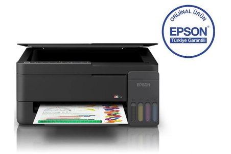 Epson EcoTank L3350 Wi-Fi + Tarayıcı + Fotokopi Renkli Çok Fonksiyonlu Tanklı Yazıcı C11CL62413 + Orjinal Siyah Mürekkep Hediyeli