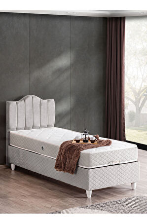 Baza, Trend Tek Kişilik Baza Başlık Letto Yatak Seti - Antrasit