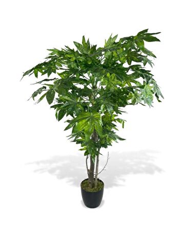 Yapay Ağaç Yeşil Çınar Ağacı100x70cm Siyah Plastik Saksılı
