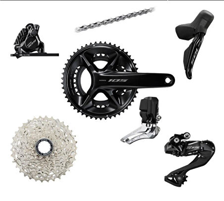 Shimano 105 R7100 Di2 Disk Fren Grupset 12 Vites (50/34T) 172.5mm