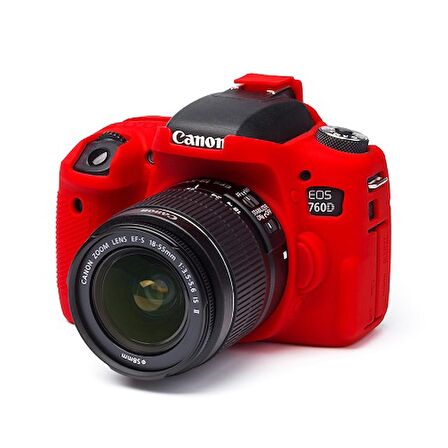EasyCover Canon 760D Silikon Kılıf ECC760DR (Kırmızı)