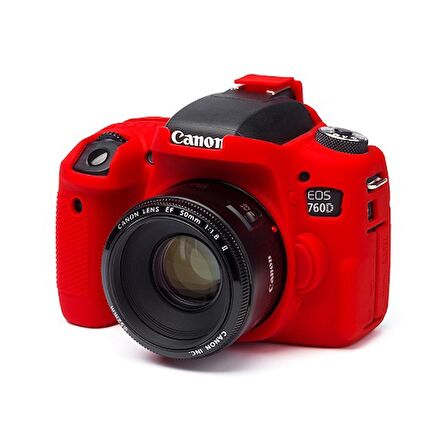 EasyCover Canon 760D Silikon Kılıf ECC760DR (Kırmızı)
