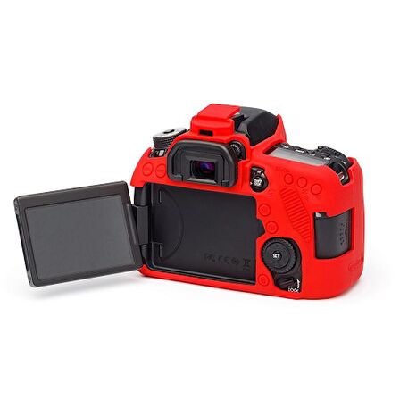 EasyCover Canon 80D Silikon Kılıf ECC80DR (Kırmızı)