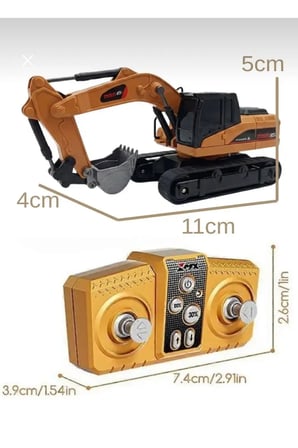 Şarjlı Mini METAL Kepçe 1:64 Ölçek Uzaktan Kumandalı Kepçe Metal 9 Kanallı Full Fonskiyonlu