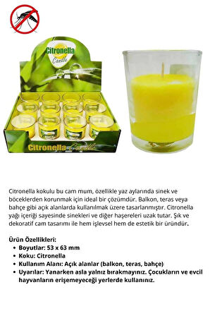 Ecrou Citronella Bardak Mum 50 gr