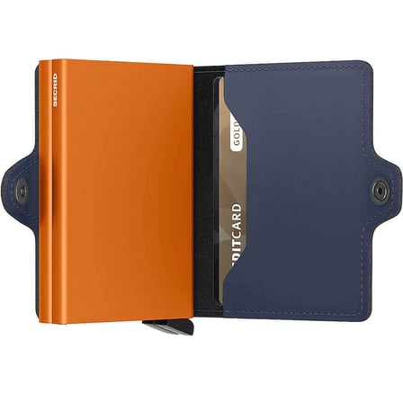 Secrid Twinwallet Matte Kartlık Cüzdan, Mavi-Turuncu