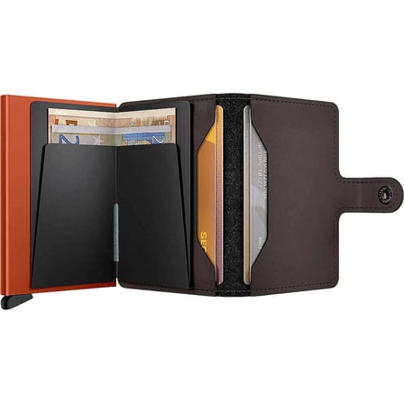 Secrid Miniwallet Matte Kartlık Cüzdan, Kahve-Turuncu