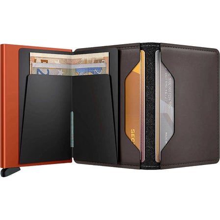 Secrid Slimwallet Matte Kartlık Cüzdan, Kahve-Turuncu