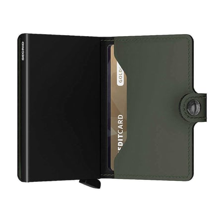 Secrid Miniwallet Matte Kartlık Cüzdan, Yeşil-Siyah