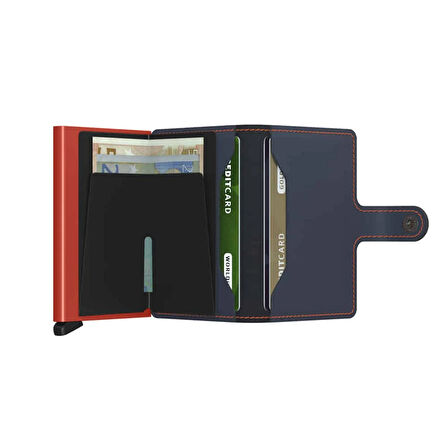 Secrid Miniwallet Matte Night Blue Orange