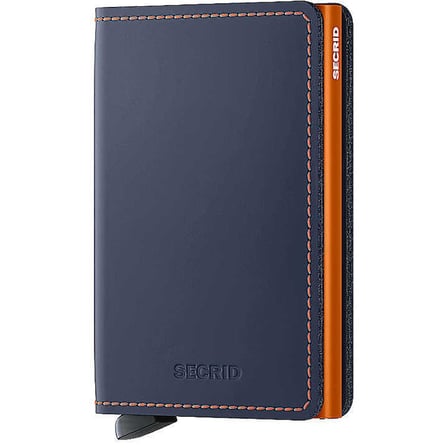 Secrid Slimwallet Matte Kartlık Cüzdan, Gece Mavisi-Turuncu