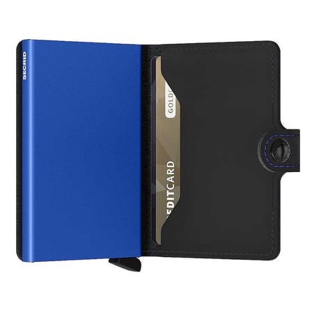 Secrid Miniwallet Matte Kartlık Cüzdan, Siyah-Mavi