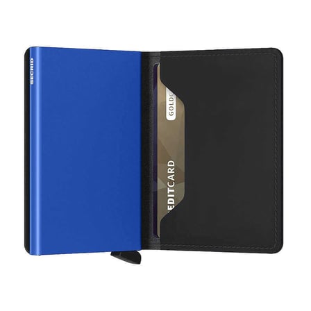 Secrid Slimwallet Matte Kartlık Cüzdan, Siyah-Mavi