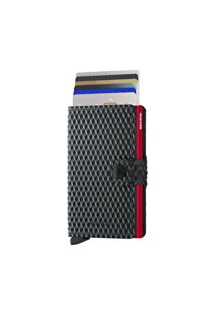 Secrid Miniwallet Cubic Black Red, N/A - %100 Avrupa Derisi Cüzdan