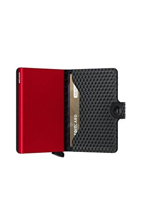 Secrid Miniwallet Cubic Black Red, N/A - %100 Avrupa Derisi Cüzdan