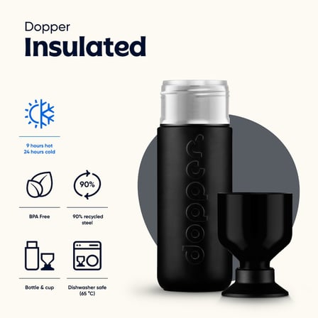 Dopper Insulated Yalıtımlı Termos Şişe 580 ml - Gece Siyahı