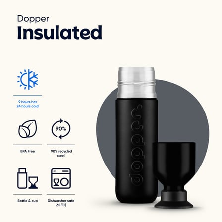 Dopper Insulated Yalıtımlı Termos Şişe 350 ml - Gece Siyahı