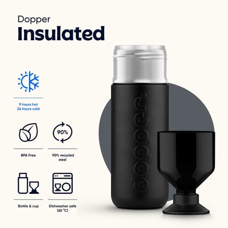 Dopper Insulated Yalıtımlı Termos Şişe 1 L - Gece Siyahı