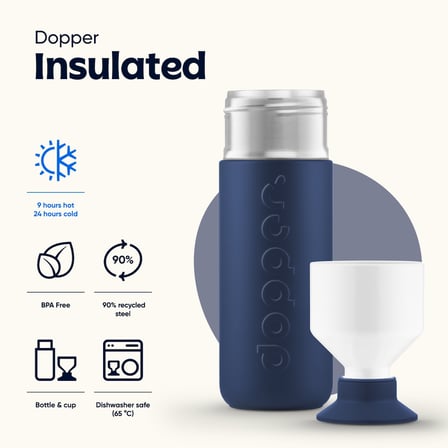 Dopper Insulated Yalıtımlı Termos Şişe 1 L - Dalga Mavisi