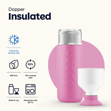 Dopper Insulated Yalıtımlı Termos Şişe 580 ml - Pelikan Pembesi