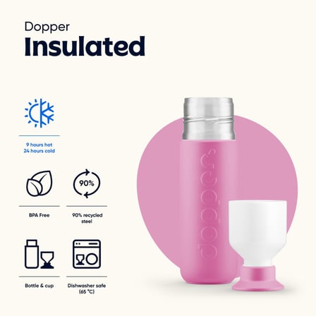 Dopper Insulated Yalıtımlı Termos Şişe 350 ml - Pelikan Pembesi