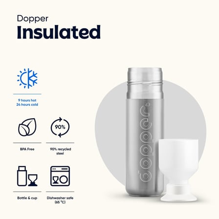 Dopper Insulated Yalıtımlı Termos Şişe 350 ml - Gümüş