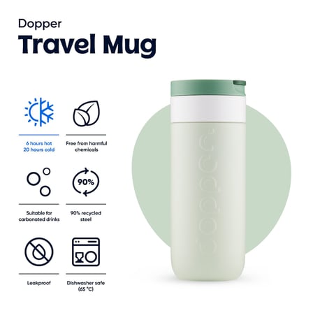 Dopper Travel Mug Yalıtımlı Termos Bardak 400 ml - Orman Yeşili