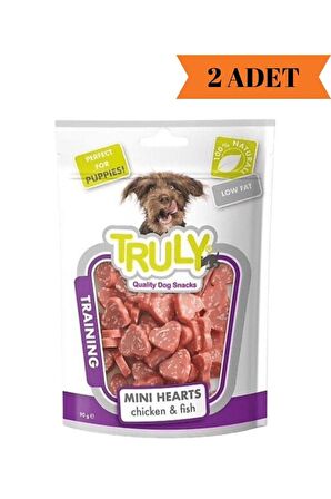 Truly Training Pupy Mini Hearts Tavuklu ve Balıklı Yumuşak Yavru Köpek Ödül Maması 90 Gr x 2 Adet