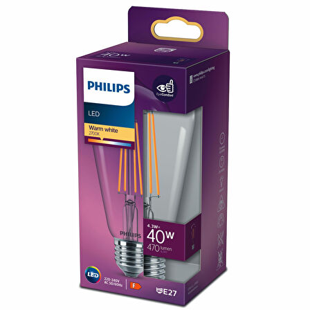 PHILIPS FILAMENT 40W ST64 AMPUL SARI IŞIK