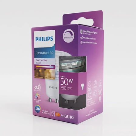 Philips 4-50w 4000K Gün Işığı Gu10 Dim Edilebilir Led Ampul