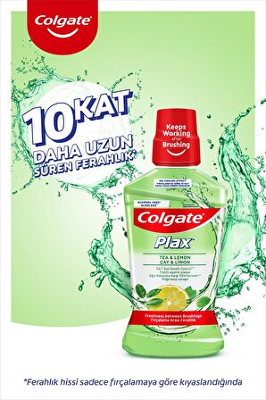 Colgate Plax Çay ve Limon Plağa Karşı Alkolsüz Ağız Bakım Suyu 500ML 2li Set