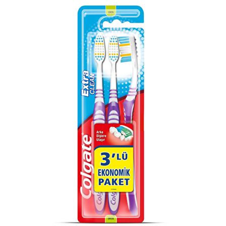 COLGATE EXTRA CLEAN 3 LÜ EKONOMİK PAKET(orta)