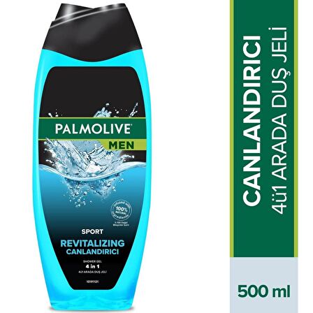 Palmolive Men Sport 4 ü 1 Arada Canlandırıcı Duş Jeli 500 ml 2 ADET