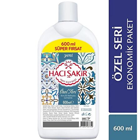 Hacı Şakir Özel Seri Sıvı El Sabunu Lavanta 600 ml 4 ADET