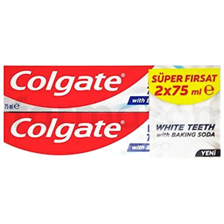 Colgate Süper Fırsat White Teeth With Baking Soda Diş Macunu 2'li 75 ml