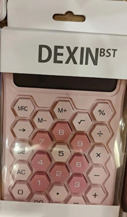 Renkli Petek model hesap makinesi Orta boy Açık Pembe (1 adet)