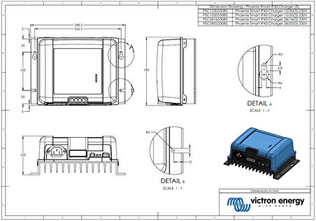 Victron Phoenix Smart IP43 24/16 (3) 230V 24V 16 Amper 3 Çıkışlı Akü Şarj Cihazı