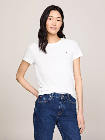 Kadın Heritage Logo T-Shirt-Beyaz | L
