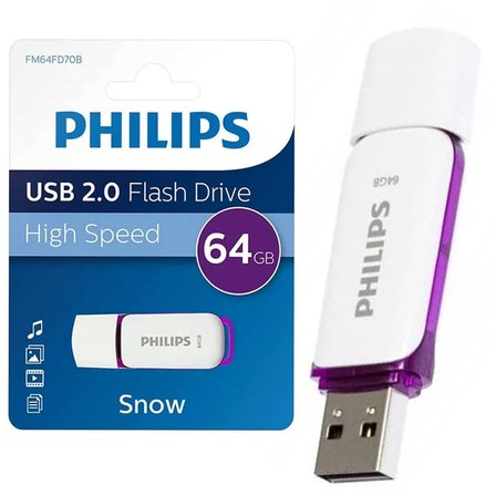 Philips FM64FD70B/00 Snow Mor/Beyaz 64 GB Usb 2.0 Flash Bellek