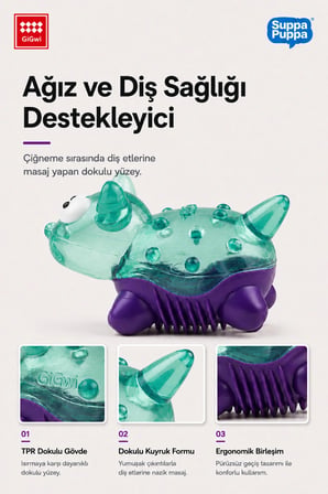 Suppa Puppa Serisi Sesli Kedi - TPR Dokulu Köpek Oyuncağı - Mini Irk & Yavru Köpekler İçin Çiğneme Oyuncağı