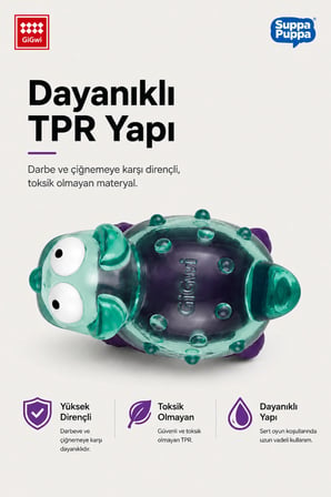 Suppa Puppa Serisi Sesli Kedi - TPR Dokulu Köpek Oyuncağı - Mini Irk & Yavru Köpekler İçin Çiğneme Oyuncağı