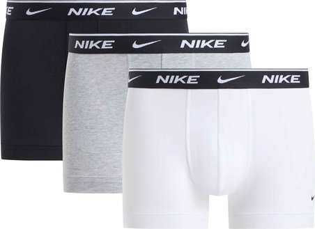 NIKE Erkek Marka Logolu Günlük Kullanıma Uygun Beyaz-Gri-Siyah Boxer NQ00KE1284 XYO