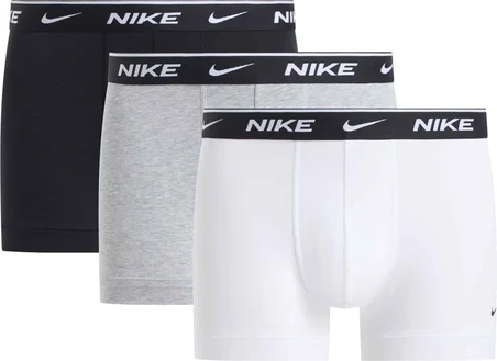 NIKE Erkek Marka Logolu Günlük Kullanıma Uygun Beyaz-Gri-Siyah Boxer NQ00KE1284 XYO