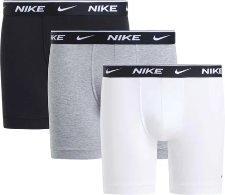 NIKE Erkek Marka Logolu Günlük Kullanıma Uygun Beyaz-Gri-Siyah Boxer NQ00KE1285 XYO