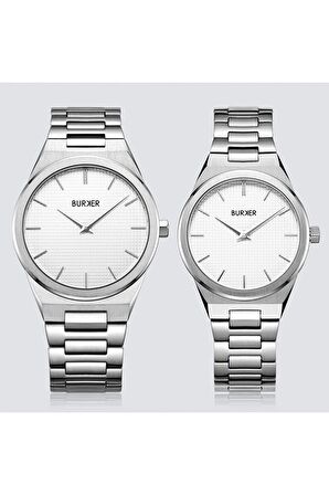 Burker  Adam & Eve Silver White Çift Kol Saati