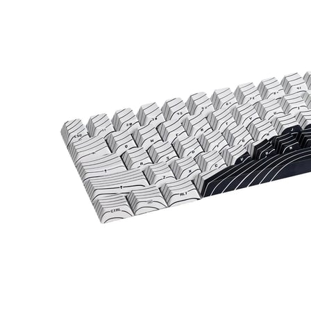 Wooting Manyetik Waves ANSI Black & White Edition PBT 61 Adet Keycap Seti