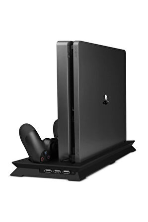 Ps4 Slim Multi Fonksiyonel Fanlı Ve Gamepad Şarjlı Stand
