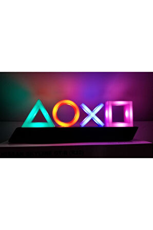 Playstation Icon Light Sese Duyarlı Gamer Oyuncu Lamba Dekor